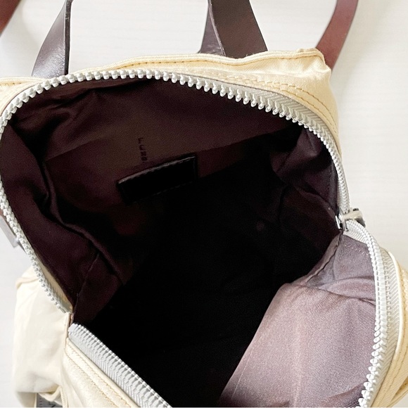 Fendi off white canvas brown leather small rectangular backpack - Picture 10 of 14